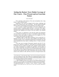 News Media Coverage of Our Courts - University of Missouri School