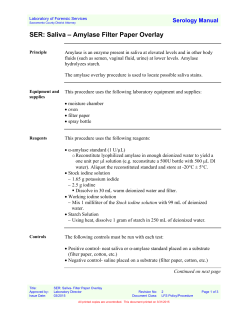 SER: Saliva &ndash; Amylase Filter Paper Overlay