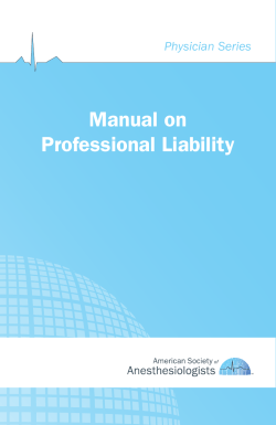 Manual On Professional Liability