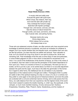 The Poet Ralph Waldo Emerson (1844) A moody child and wildly