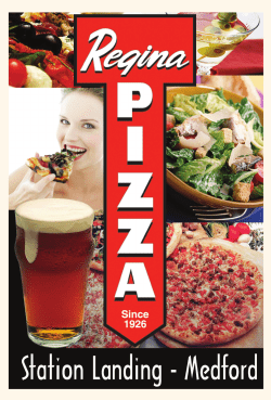 Bar Menu - Regina Pizzeria