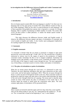 An investigation into the Differences between English and Arabic