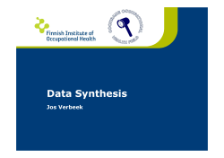 Data Synthesis - Cochrane Work