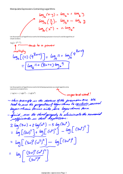 Manipulate Expressions Containing Logarithms