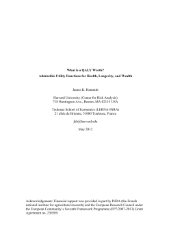 Appendix: A Utility Function for QALYs and Wealth