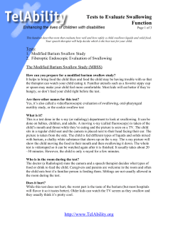 Tests to Evaluate Swallowing Function