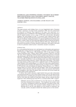 pathways and stepping stones: student teachers` preconceptions