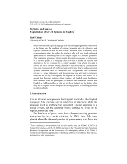 Stylistics and syntax : exploitation of mixed systems in
