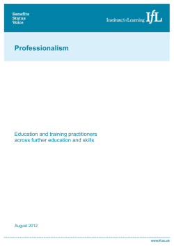 Professionalism - Society for Education and Training