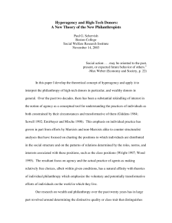 Hyperagency and High-Tech Donors