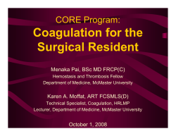 Predicting Hemostatic Function