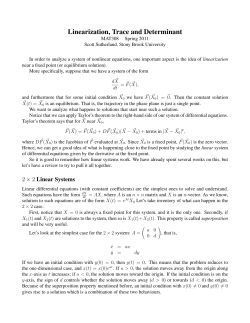 Linearization, Trace and Determinant