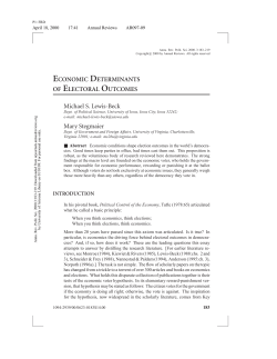 economic determinants of electoral outcomes - U