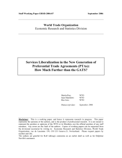 Services Liberalization in the New Generation of Preferential Trade