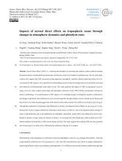 Impacts of aerosol direct effects on tropospheric ozone