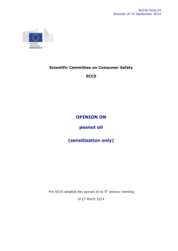 Revision of the Opinion on peanut oil (sensitisation only)