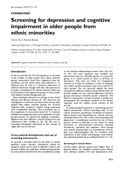 Screening for depression and cognitive impairment in older people