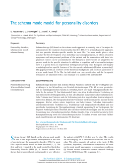 The schema mode model for personality disorders