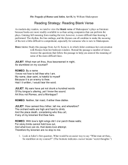 Reading Strategy: Reading Blank Verse