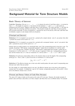 Background Material for Term Structure Models