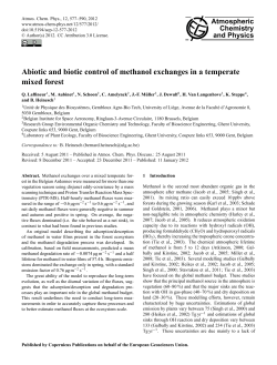 Abiotic and biotic control of methanol exchanges in a temperate