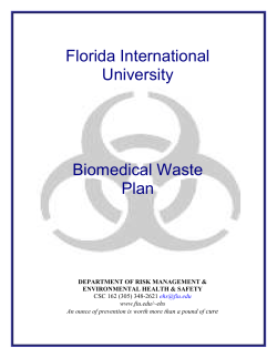 Florida International University Biomedical Waste Plan