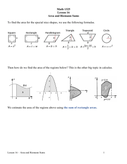 Area and Riemann Sum