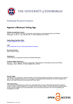 Against a Minimum Voting Age - Edinburgh Research Explorer