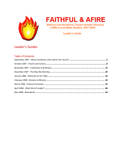 Leader`s Guides - The Lutheran Church&mdash;Missouri Synod