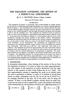 the equations governing the motion of a perfect