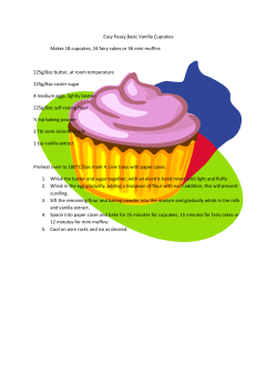 Easy Peasy Basic Vanilla Cupcakes Makes 18 cupcakes, 24 fairy