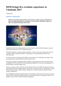 DSM brings live creation experience to Vitafoods 2017