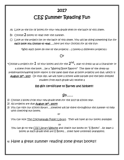 C.E.S. Summer Reading List