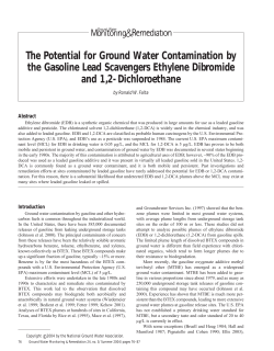 The Potential for Ground Water Contamination by the Gasoline Lead