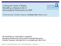 Linking the Tower of Babel: Modelling a Massive Set of Etymological