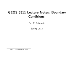 GEOS 5311 Lecture Notes: Boundary Conditions