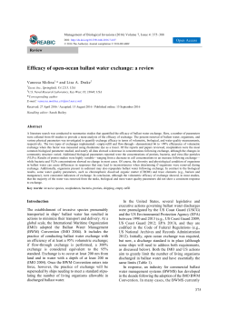 Efficacy of open-ocean ballast water exchange: a review
