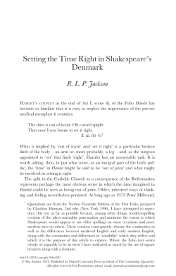 Setting the Time Right in Shakespeare`s Denmark