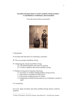 Invention and innovation as problem solving activities