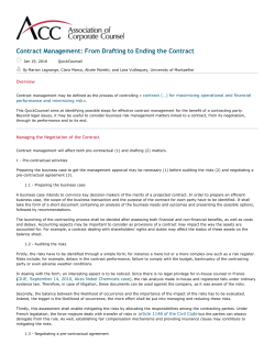 Contract Management: From Drafting to Ending the Contract