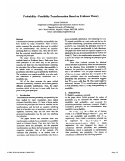 Probability - Possibility Transformation Based on Evidence Theory