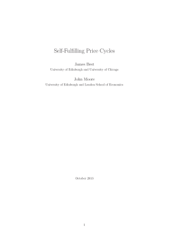 Self-Fulfilling Price Cycles - School of Economics Home Pages Server