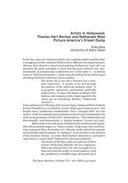 Artists in Hollywood: Thomas Hart Benton and Nathanael West
