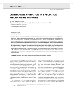 latitudinal variation in speciation mechanisms in frogs