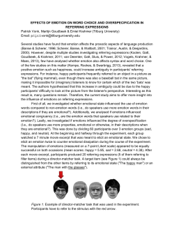 EFFECTS OF EMOTION ON WORD CHOICE AND