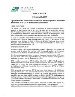 (HCBS) Statewide Transition Plan (STP)