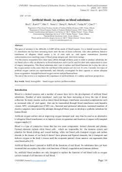 Artificial blood: An update on blood substitutes