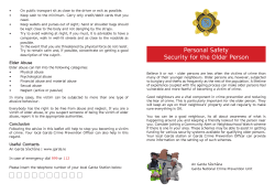Personal Safety Security for the Older Person
