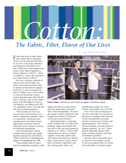 cotton: the fabric, fiber, flavor of our lives