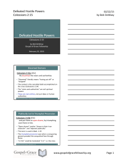 Defeated Hostile Powers Colossians 2:15